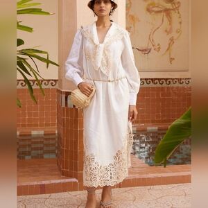 Alemais rosemary embroidered midi dress